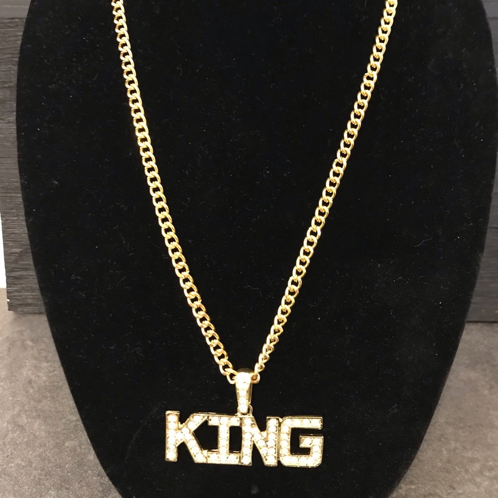 24 inch Gold Tone Stainless Steel King Necklace